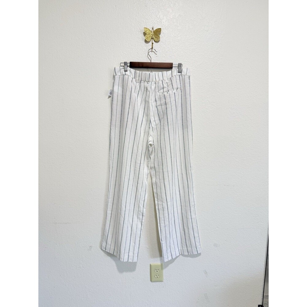 Old Navy Extra High-Rise Taylor Wide Leg Trousers Size L Striped Linen NWT - Picture 3 of 11